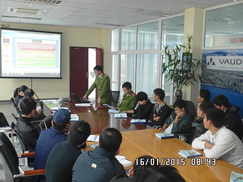 Diễn tập PCCC tại Công ty TNHH Vaude Việt Nam ngày 16/01/2015